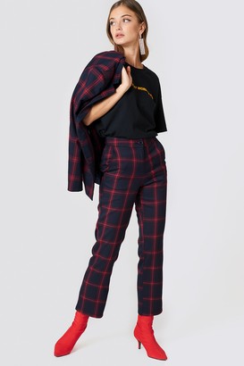 NA-KD Straight Checkered Suit Pants