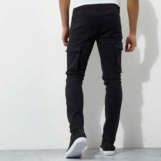 River Island Mens Grey skinny fit cargo jeans