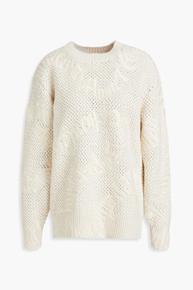 Zimmermann Embroidered cotton, wool and cashmere-blend sweater