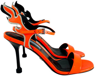 orange prada flame heels