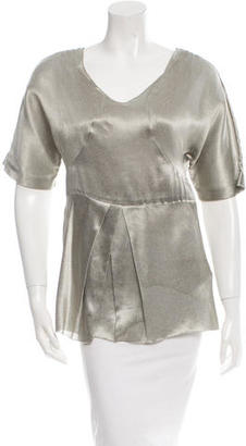 Vera Wang Metallic Short Sleeve Top