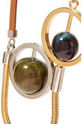 Thumbnail for your product : Marni Gold and silver-tone, leather and resin necklace
