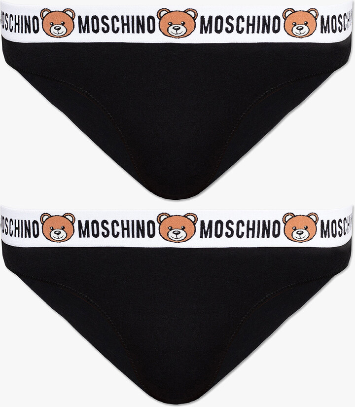 Moschino Branded Briefs Twopack Black ShopStyle Panties