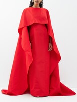Thumbnail for your product : Carolina Herrera Cape-overlay Silk-faille Gown