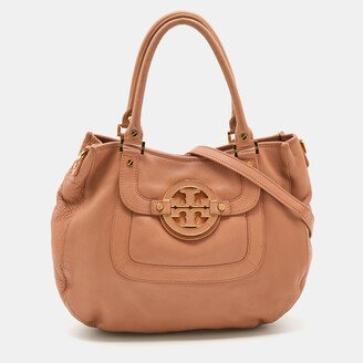 Pre-owned Tory Burch Metallic Rose Gold Leather Emerson Shoulder Bag