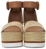Thumbnail for your product : See by Chloe Beige Glyn Platform Espadrilles