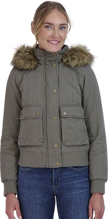 Sebby Juniors' Faux-Fur Hood Bomber Parka