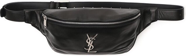 Saint Laurent Classic Monogram Leather Belt Bag In Black