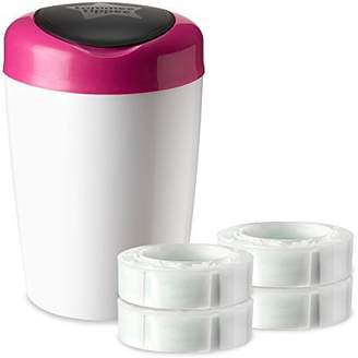 Tommee Tippee Simplee Diaper Pail Starter Set with 4 Refills, Pink by