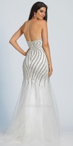 Thumbnail for your product : Dave and Johnny Crystal Embellished Strapless Godet Mermaid Prom Dress