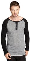 Thumbnail for your product : Kinetix heather and black terry and fleece raglan sleeve 'Dillinger' henley shirt