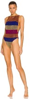 Thumbnail for your product : Oseree Lumiere Colore Body Swimsuit in Metallic Copper