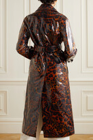 Thumbnail for your product : Dries Van Noten Double-breasted Leopard-print Coated Cotton-blend Coat - Brown