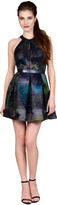 Thumbnail for your product : Kay Unger New York Printed Faux Leather Detail in Navy Multi
