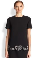 Thumbnail for your product : Christopher Kane Lace-Trimmed Crepe Top
