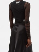 Thumbnail for your product : Maison Margiela Asymmetric-hem Tulle Long-sleeved Top - Black