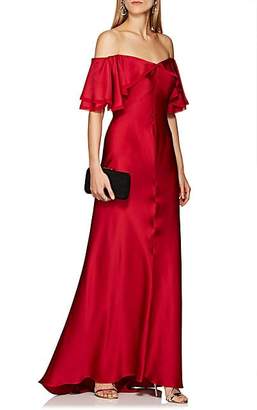 Zac Posen Women's Satin Off-The-Shoulder Gown - Red