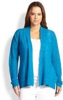 Thumbnail for your product : Eileen Fisher Eileen Fisher, Sizes 14-24 Linen/Cotton Shaped Cardigan
