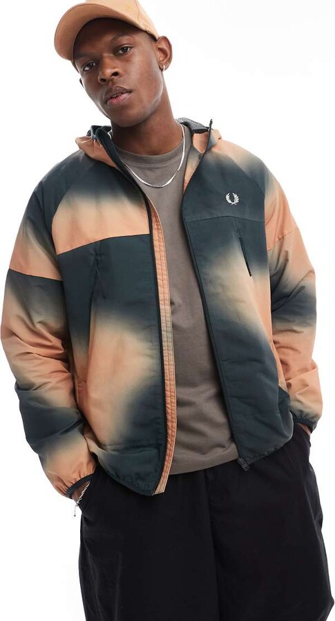 Fred Perry printed shell jacket in green ShopStyle