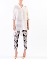 Thumbnail for your product : Mantu Printed Twill Ankle Pants, Black/White/Flora