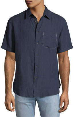 Men's Short-Sleeve Linen Beach Sport Shirt