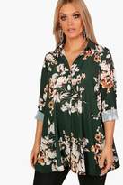 Thumbnail for your product : boohoo Plus Floral Woven Shirt