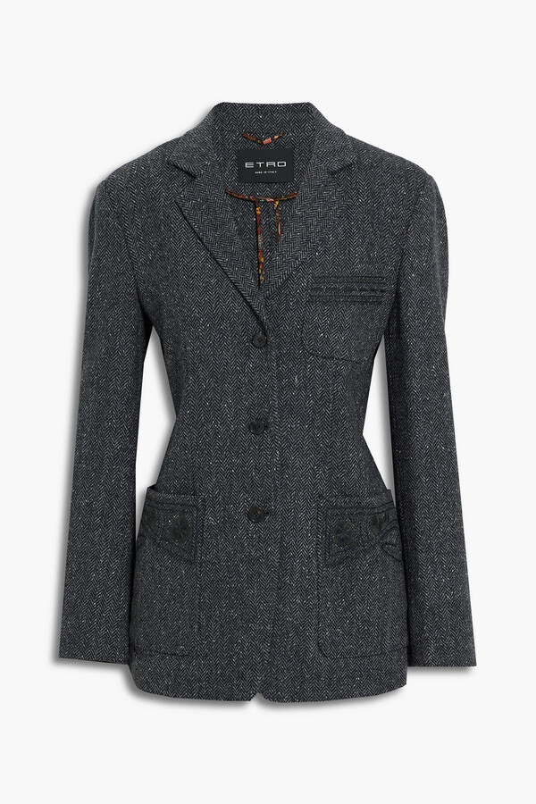Etro Herringbone woolblend blazer ShopStyle