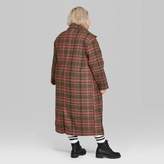 Thumbnail for your product : Wild Fable Women's Plus Size Plaid Oversized Button-Front Long Sleeve Wool Coat - Wild FableTM Brown/Pink