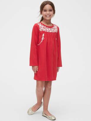 Gap Embroidered Swing Dress
