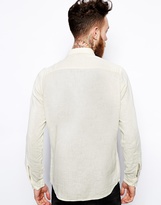 Thumbnail for your product : ASOS Western Shirt In Linen Mix With Long Sleeves