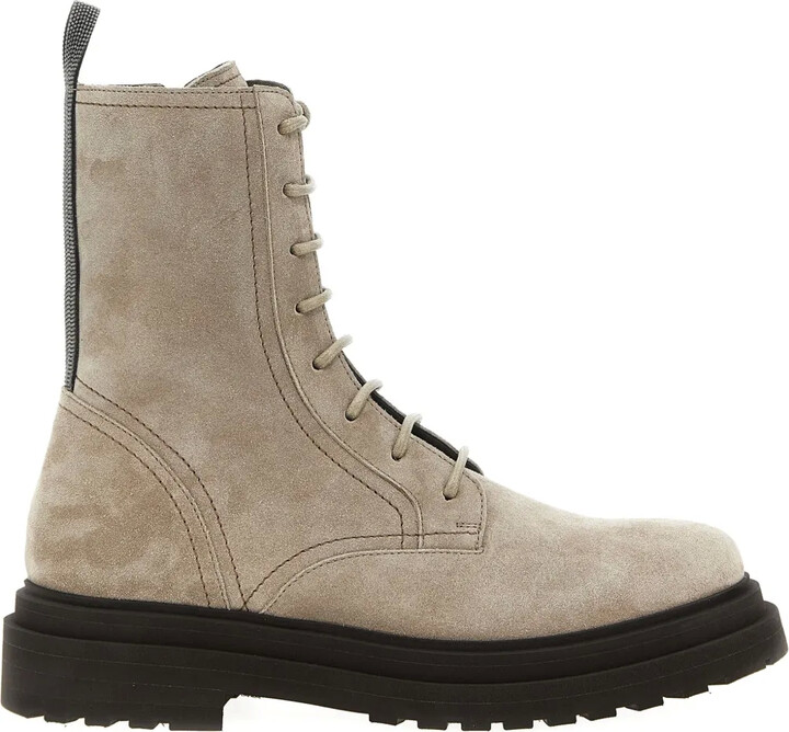 Brunello Cucinelli Monile suede combat boots