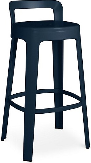 RS Barcelona Ombra Bar / Counter Stool with Backrest in Black