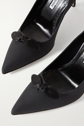Manolo Blahnik Papirohi 90 Bow-embellished Crepe De Chine