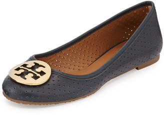 Tory Burch Reva Perforated Leather Ballet Flat, Tory Navy
