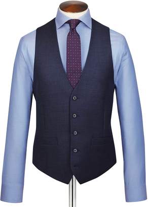 Charles Tyrwhitt Navy Adjustable Fit Jaspe Business Suit Wool Vest Size w36