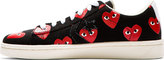 Thumbnail for your product : Comme des Garcons Play Black & Red Heart Print Converse Pro Edition Sneakers