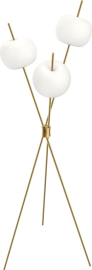 Alberto Saggia e Valerio Sommella 'kushi' Opaline Glass And Brass Three-stemmed Floor Lamp For Kdln