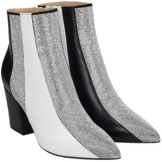Sergio Rossi High Heels Ankle Boots In White Leather