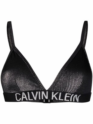 Calvin Klein Logo-Underband Triangle Bikini Top