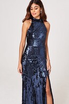 Thumbnail for your product : Little Mistress Nicky Navy Sequin Maxi Dress