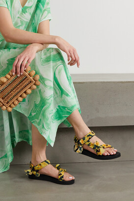 Arizona Love + Jason Wu Trekky Floral-print Gauze-trimmed Canvas Sandals