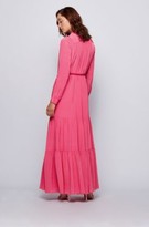 Thumbnail for your product : HUGO BOSS Maxi dress in silk georgette with hardware-trimmed belt