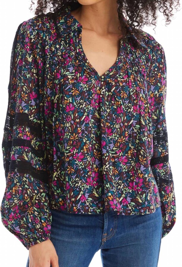 Allison New York Mari Loose Fit Blouse In Ditsy Floral