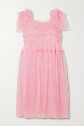 Molly Goddard Jimmy Gathered Tulle Dress - Pink