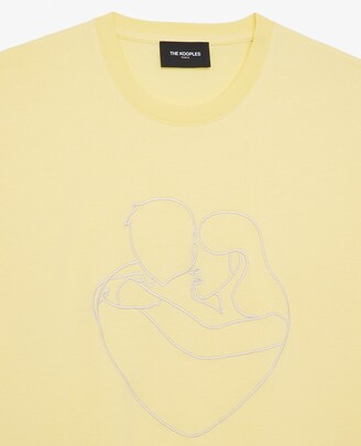 The Kooples Yellow cotton T-shirt with tone-on-tone embroidery - ShopStyle