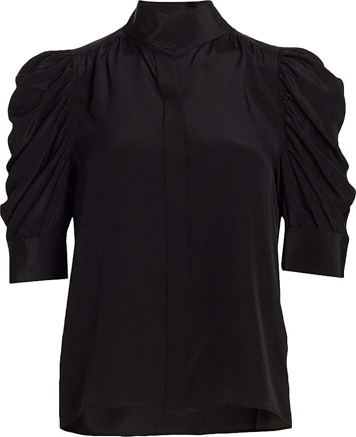 Frame Women's Gillian Silk Top - Noir - Size XS