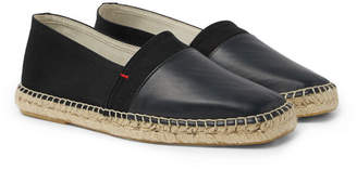 Orlebar Brown Sutton Canvas and Glossed-Leather Espadrilles