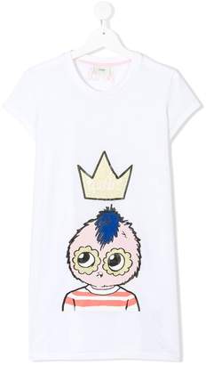 Fendi Kids TEEN Queen elongated T-shirt