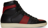 Thumbnail for your product : Saint Laurent Black and Red Court Classic SL/10H Sneakers
