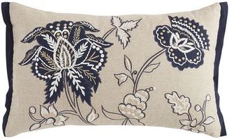 Pier 1 Imports Embroidered Floral Indigo Pillow